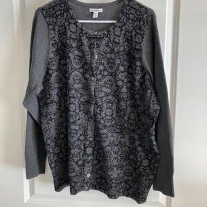 Croft & Barrow Black/Grey Cardigan 1X